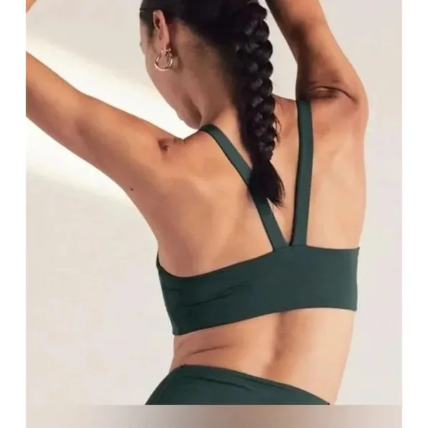 NWT Girlfriend Collective Lou Sports Bra XXXL Teal Green V-Back Gym Workout - Image 2