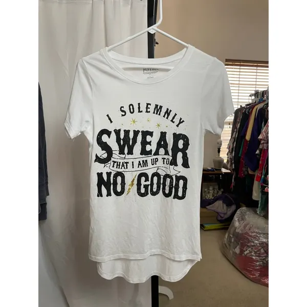 Women's Harry Potter Short Sleeve Tee L White Black - Image 2
