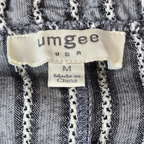 Umgee USA Gray White Striped Cold Shoulder Ruffle Mini Dress G0203 Medium - Image 3