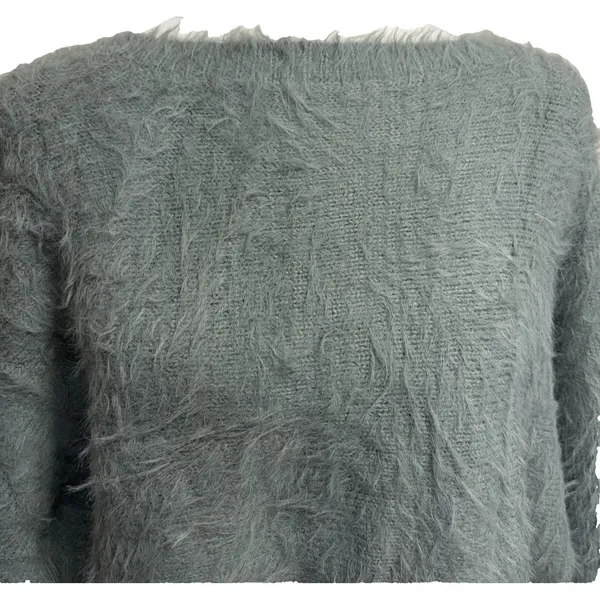 Anthropologie If It Were Me Women's Sweater Sage Green Fuzzy‎ Soft Girl Size M - Image 3