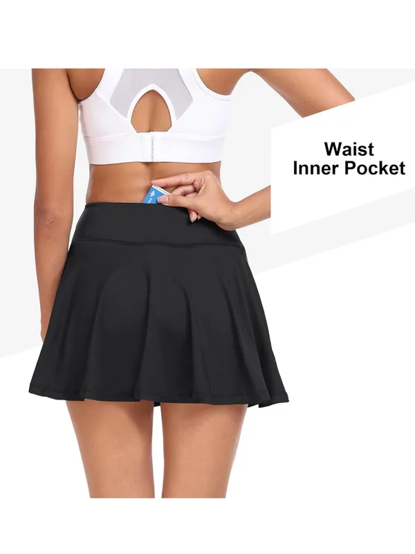 Basic Black Tennis Skirt With Built In Shorts Size Medium - Image 8