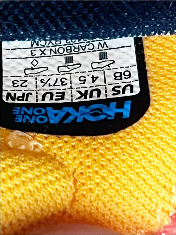 HOKA Carbon X3 Radiant Yellow Camellia Lace Up AthleticTennis Shoes Sneakers 6B - Image 4