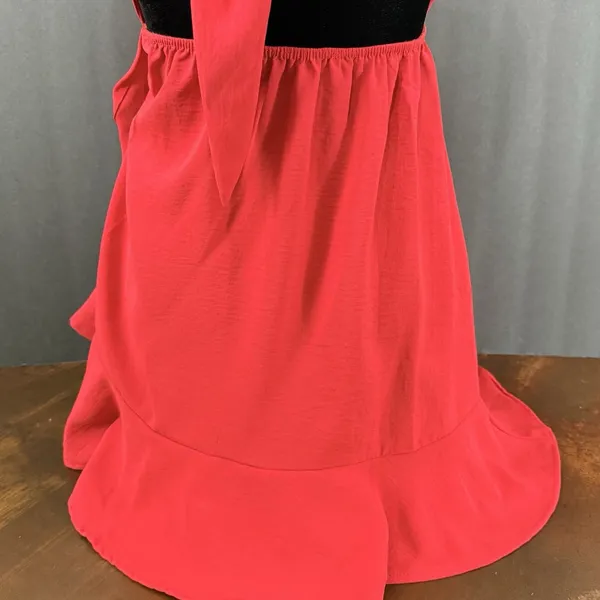 Lovely Day Ruffled Bodycon Sexy Red Mini Dress Spaghetti Strap Hoco Festival - Image 12