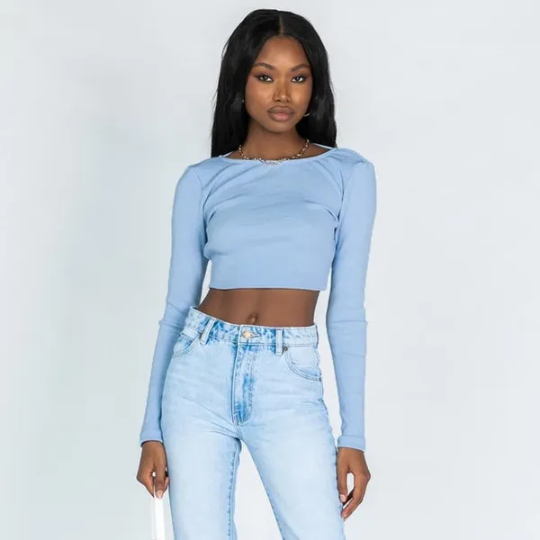 Princess Polly Skylar Long Sleeve Top in Blue Size 4 New with tag - Image 2