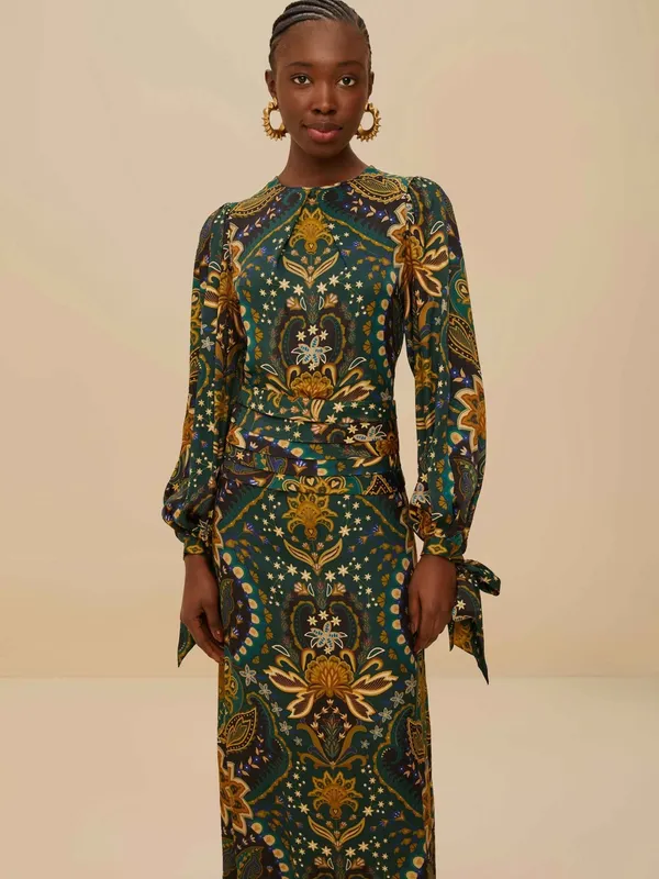Farm Rio Black Jaipur Maxi Dress - Image 4