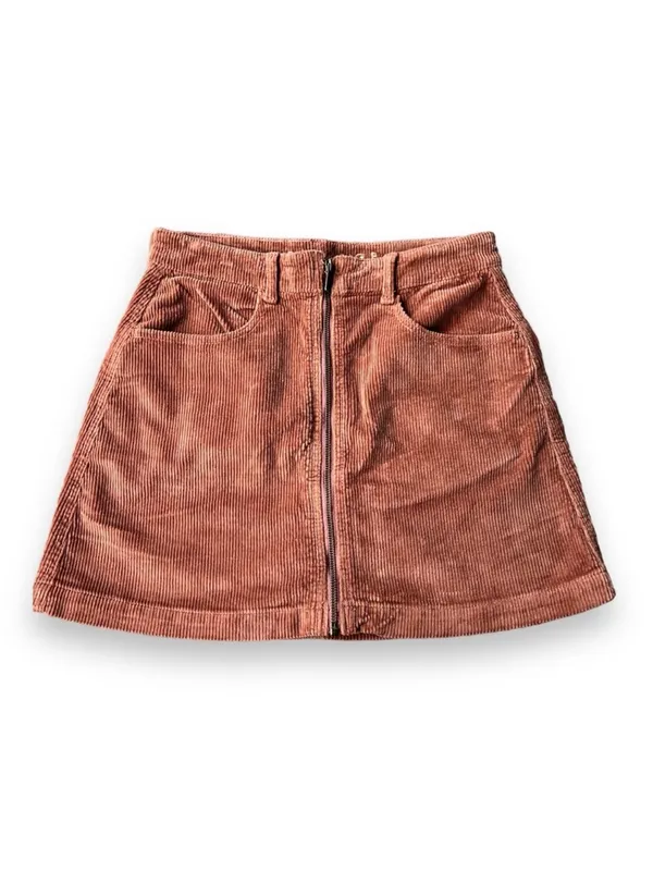 American Eagle Zipper Corduroy Super Hi-Rise A-line Skirt, NWT mauve 6 /28 - Image 4