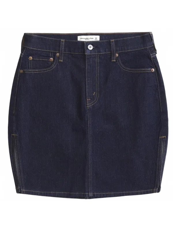 Abercrombie Mid Rise Pencil Denim Skirt Dark Wash NWT Size 25 - Image 7