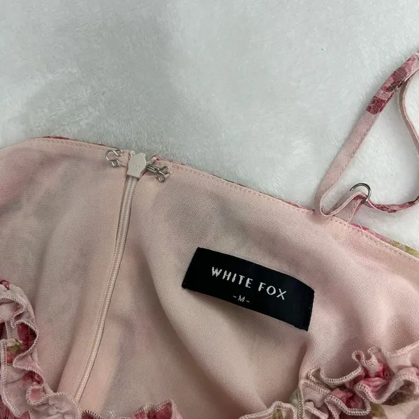 White Fox Boutique Pink Floral Mini Dress Medium Women - Image 7