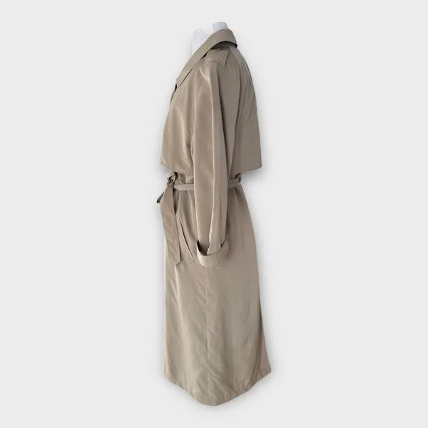 Brooks Brothers Belted Trench Coat Water Repellent Wool Lining Women's 8 Minimal - Image 11