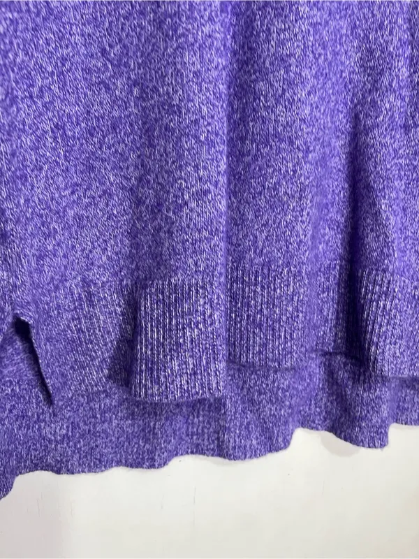 AQUA Cashmere 100% Cashmere Rolled Edge purple Sweater size M - Image 6