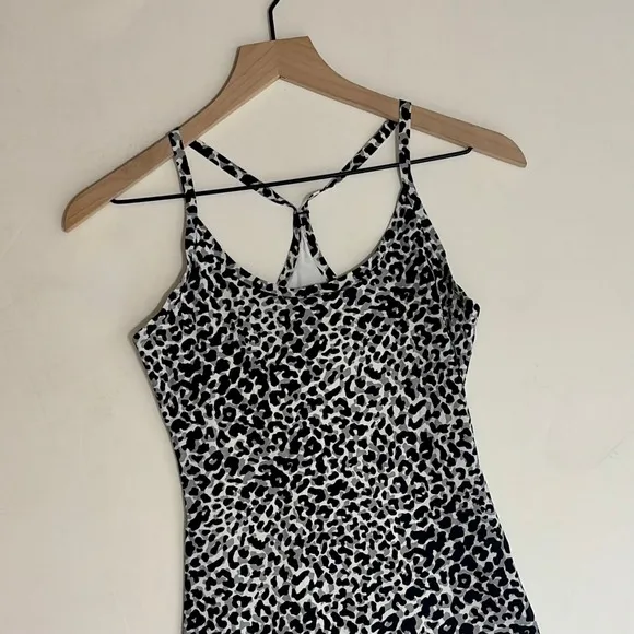 OUTDOOR VOICES‎ The Exercise Dress Snow Leopard Animal Print Tank Shorts X-Small - Image 4
