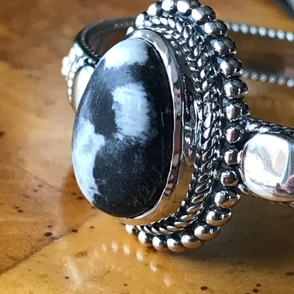 White Buffalo Sterling Silver Cuff Bracelet - Image 2