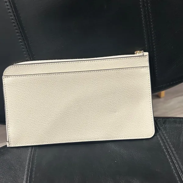 kate spade Cream Wristlet with Pink Floral Appliqués and Green Accents - Image 3
