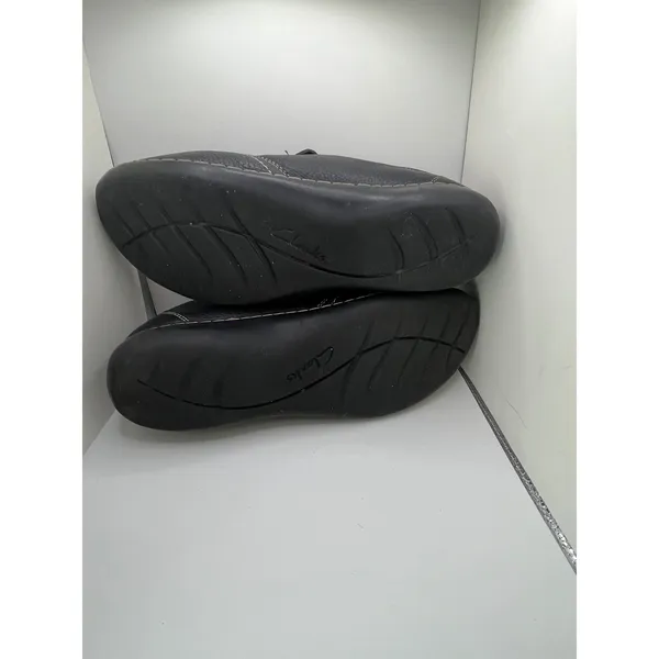 Clarks‎ Bendables Pebbled Leather Slip On Loafers Women 7 Black Comfort Everyday - Image 7