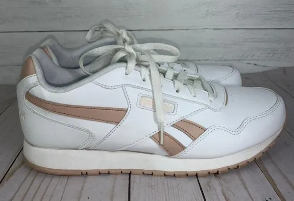 Reebok CL HARMAN RUN S Womens SIZE 10 White/Bare Beige/Pink CN5274 Casual Shoes - Image 5