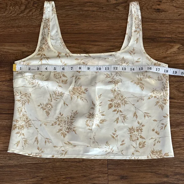 Vintage 90’s Victoria’s Secret Floral Lightweight Camisole Tank Top Cream Tan M - Image 3