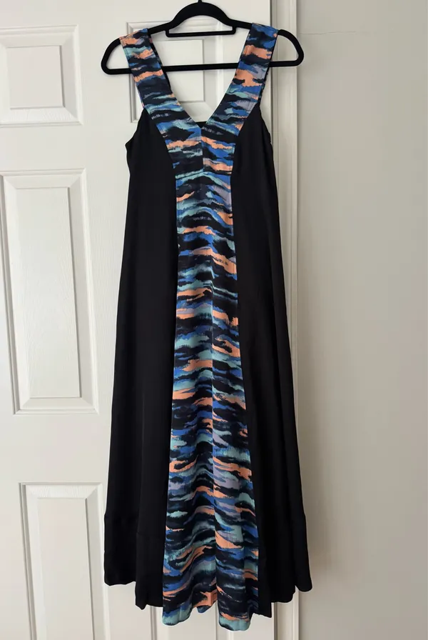 Anthropologie Maeve V-neck Colorblocked Oversized Maxi Dress, Size 0 - Image 4