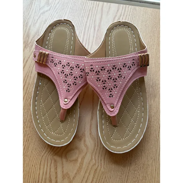 New Women's🌸slip in sandals Slide Light Pink size 5.5-6 - Image 2