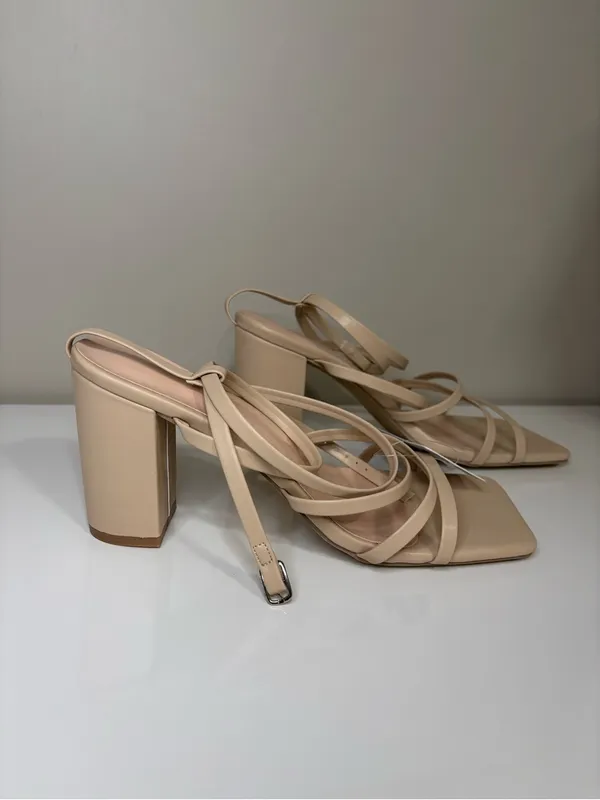 Azazie Cross Strappy Ankle Strap Heels - Image 3