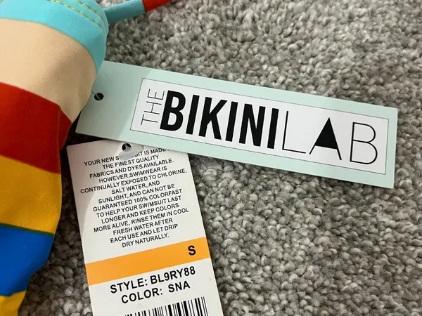 New The Bikini Lab Small Striped Bandeau Bikini Top NWT - Image 7