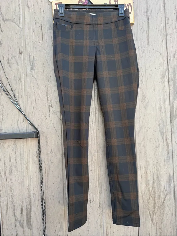 Nine West Men's Black and Brown Plaid Dress Pants - Image 2