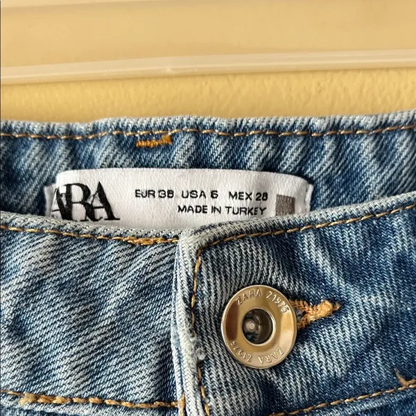 Zara Light Blue High-Rise Mom Jeans - Image 6