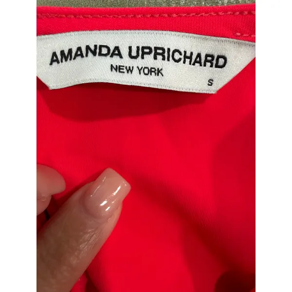 Amanda Uprichard Elondra Electric Rogue Pink Minimalist Tea Party Midi Dress S - Image 7
