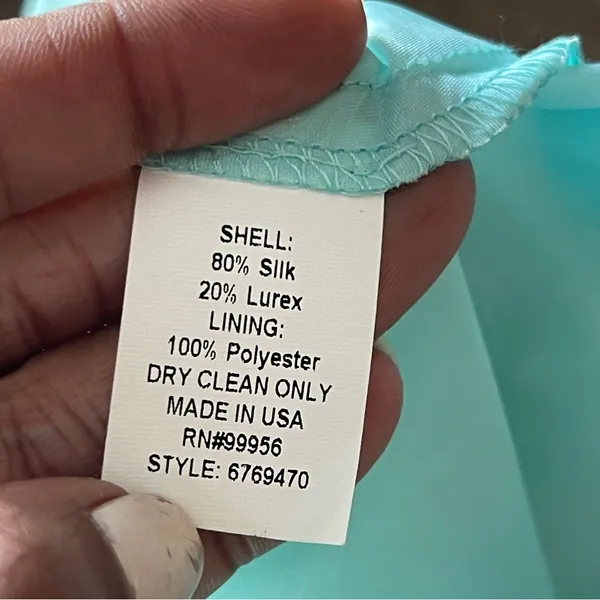 SHOSHANNA | Silk Blend Teal/Metallic Gold Rayna One-Shoulder Cocktail Dress Sz 4 - Image 12