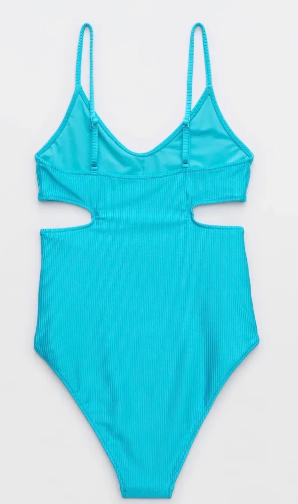 Aerie Shine Rib Voop Cheeky One Piece Swimsuit - Image 2