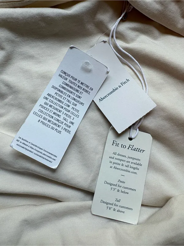 Abercrombie & Fitch NWT Ivory Ruched Long Sleeve Mini Modal Dress XL - Image 4
