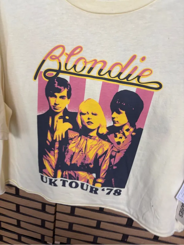 Blondie yellow crop graphic tee size small - Image 3