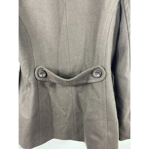 Anne Klein Brown Double Breasted Short Length Wool Blend M Lined Peacoat - Image 5
