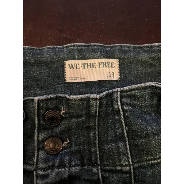 We The Free Jeans Women 29 Medium Blue High Rise Flare Paperbag Stretch Denim - Image 8