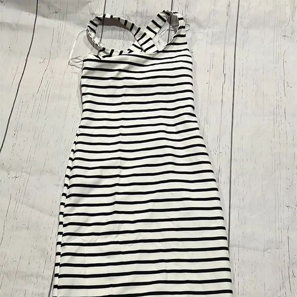 Zara white and black striped midi dress - Image 3
