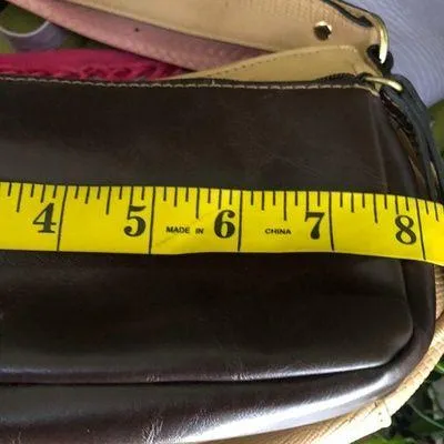 Chocolate brown vegan leather wristlet wallet purse zippered organizer. - Image 4
