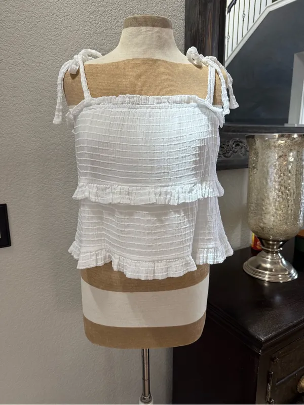 Altar’d State Tank top Ruffled Tie Sleeveless Square Neck M - Image 2