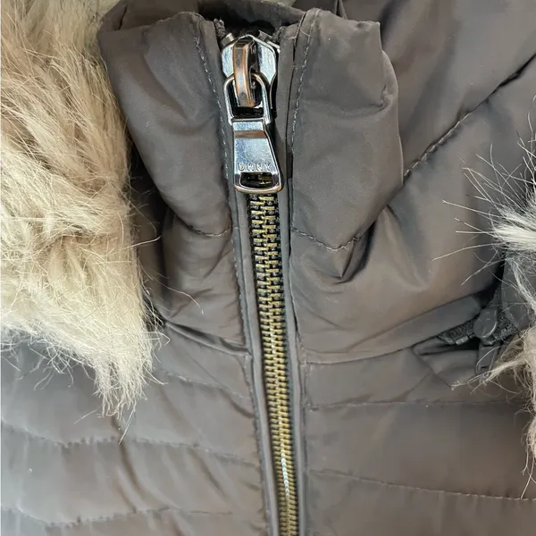 DKNY Charcoal Down Hooded Puffer Coat - Image 6