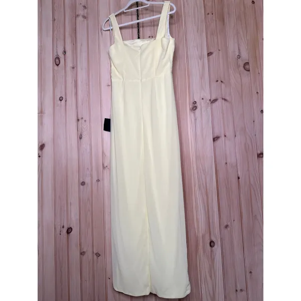 NWT Lulus Glamorous Disposition Light Yellow Ruched Maxi Dress Bridesmaid Sz L - Image 6