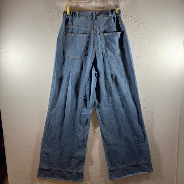 1629 |‎ Max Studio London Wide Leg High Waist Denim Trousers Blue Womens XS - Image 6