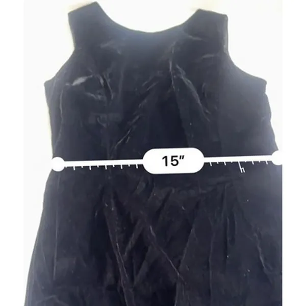 VTG Scott McClintock Black Velvet Maxi Dress Sz 12 USA Made Sleeveless Slit - Image 10