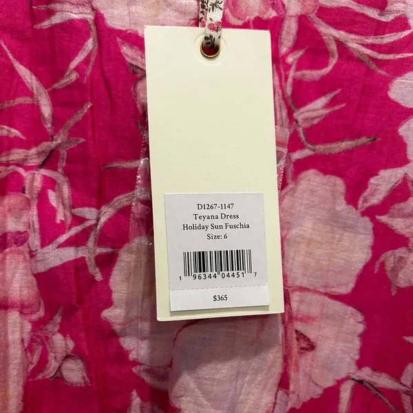 NWT Pink Loveshackfancy Floral Cotton Silk Teyana Mini Dress Holiday Sun Fuschia - Image 7