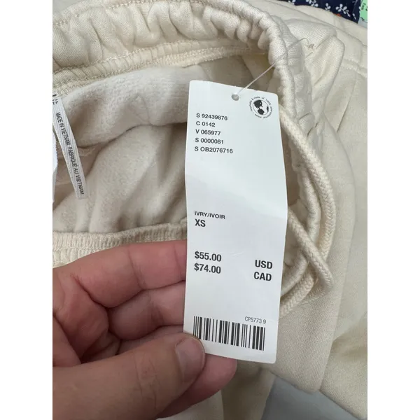 Out From Under Urban Outfitters Ivory Fleece Flare Sweatpants XS New‎ - Image 4