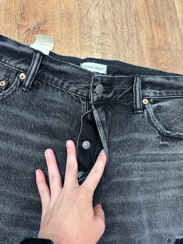 American eagle black jean shorts  - Image 3