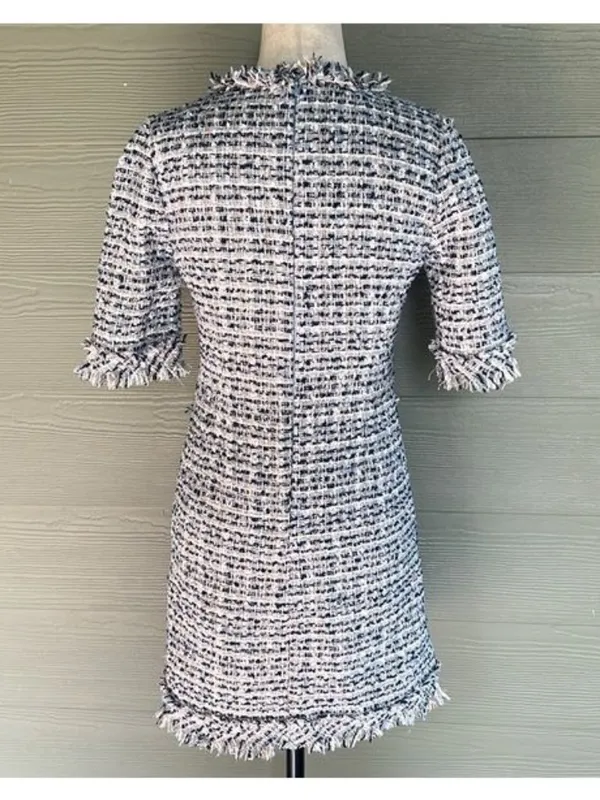 Loveholic Tweed Dress with Fringe Detail - No Size Tag! - Image 6