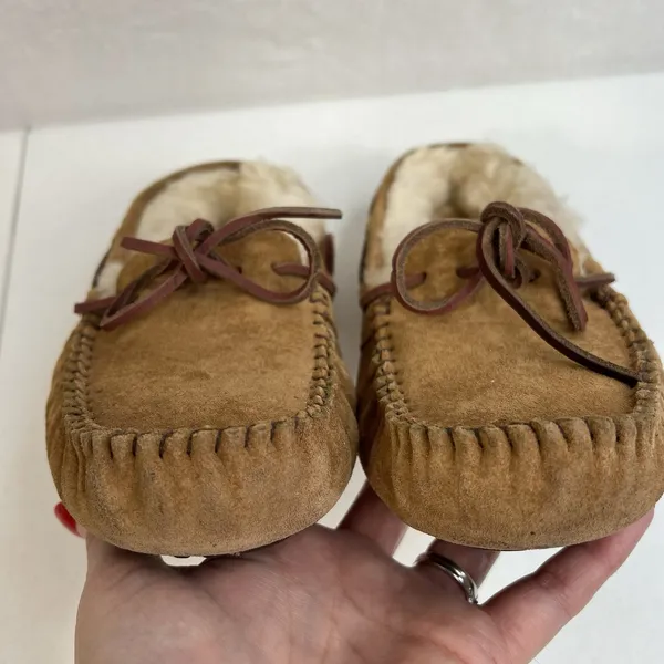 Ugg Sz 6 Dakota Slipper Leather Nubuck Beige Moccasin Slip On Shoes 5612 Women’s - Image 12