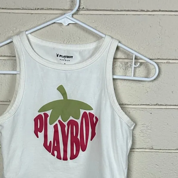 PacSun Playboy By PacSun Strawberry Love Goddess Tank Top size XS - Image 5