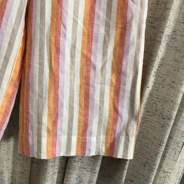Lou & Grey for Loft Striped Linen Wide Leg Crop Pants - Image 3