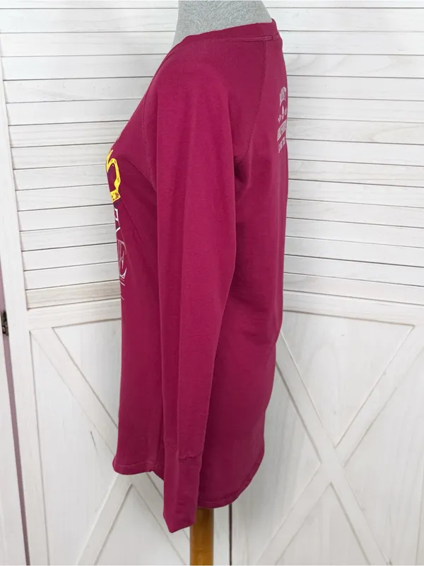 Harley Davidson‎ Barnett El Paso Tx French Terry Tee Shirt Long Sleeve Red Small - Image 2