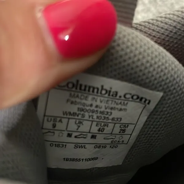 Columbia Pivot Waterproof Hiking Sneakers Shoes Size 9 Gray Red Womens HIking - Image 6
