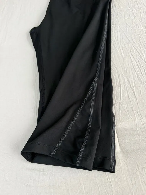 Nike women Black Cropped Athletic Leggings with White Swoosh‎ - Image 7